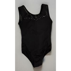 Cat & Jack Dance Tank Mesh Leotard Girls Black, M 8 NWT